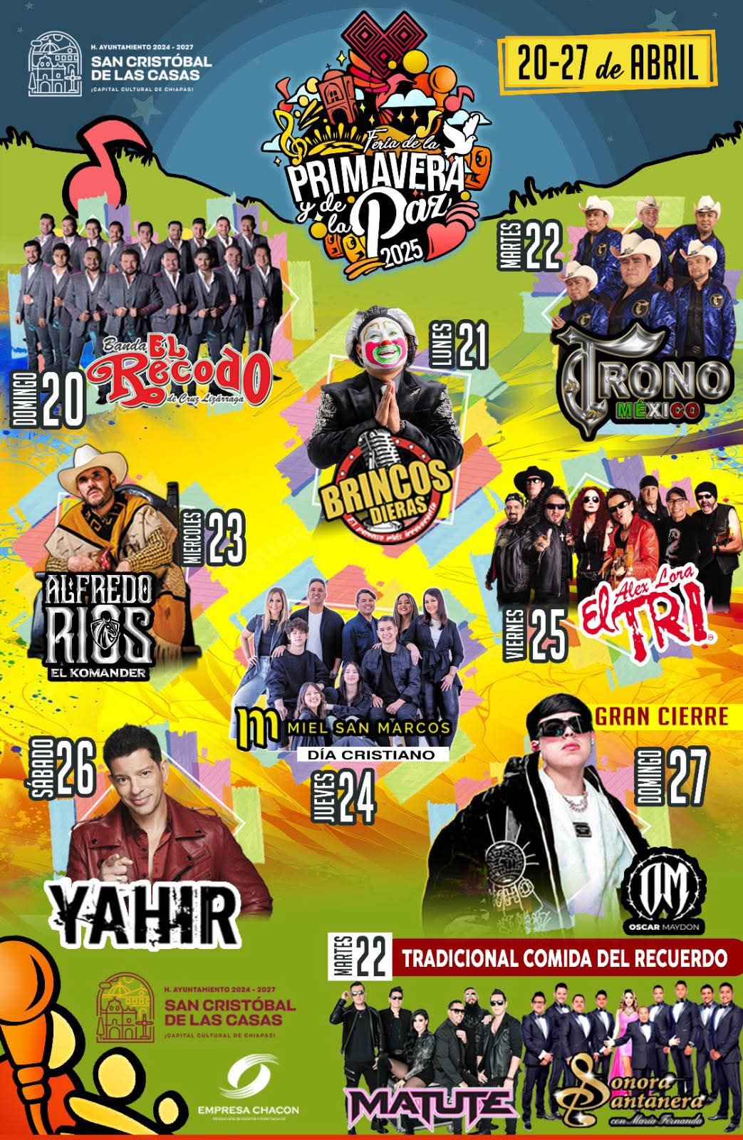 Cartelera original de la Feria de la Primavera y de la Paz San Cristóbal de las Casas 2025