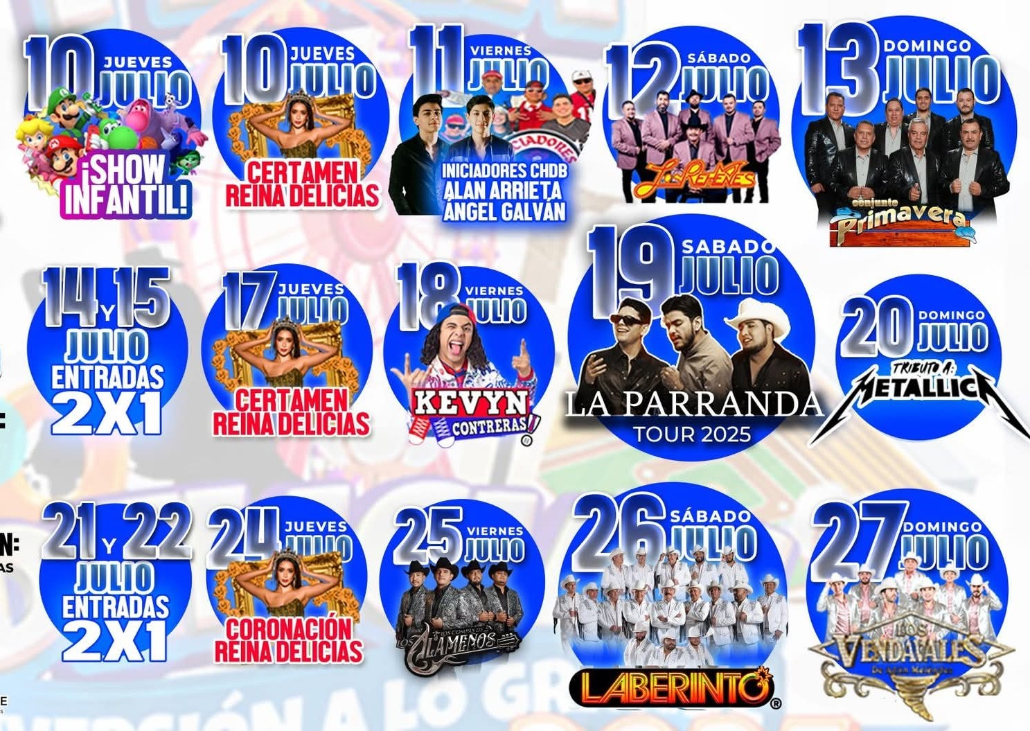 Elenco Expo Delicias 2025