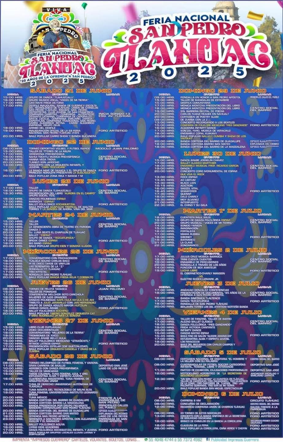 Programa completo Feria Nacional San Pedro Tláhuac 2025