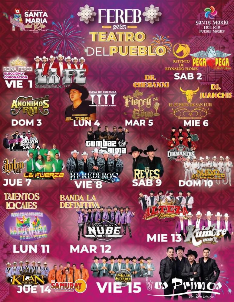 Elenco - Feria del Rebozo Santa María del Río 2025