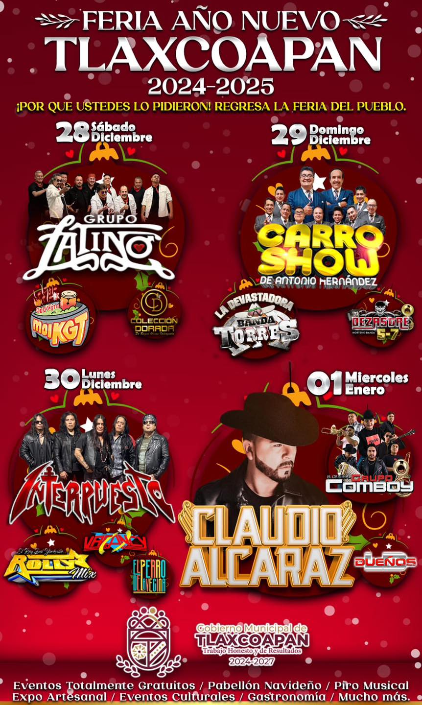 Elenco Feria Año Nuevo Tlaxcoapan 2024 - 2025