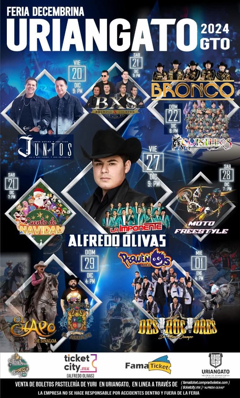 Cartelera Feria Uriangato 2024 