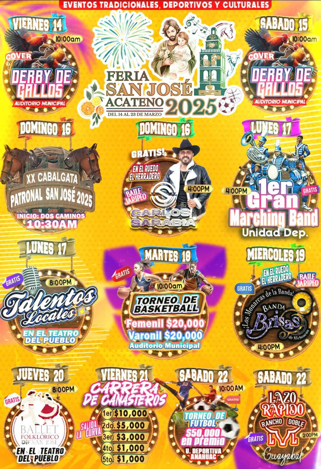 Eventos culturales Feria San José Acateno 2025