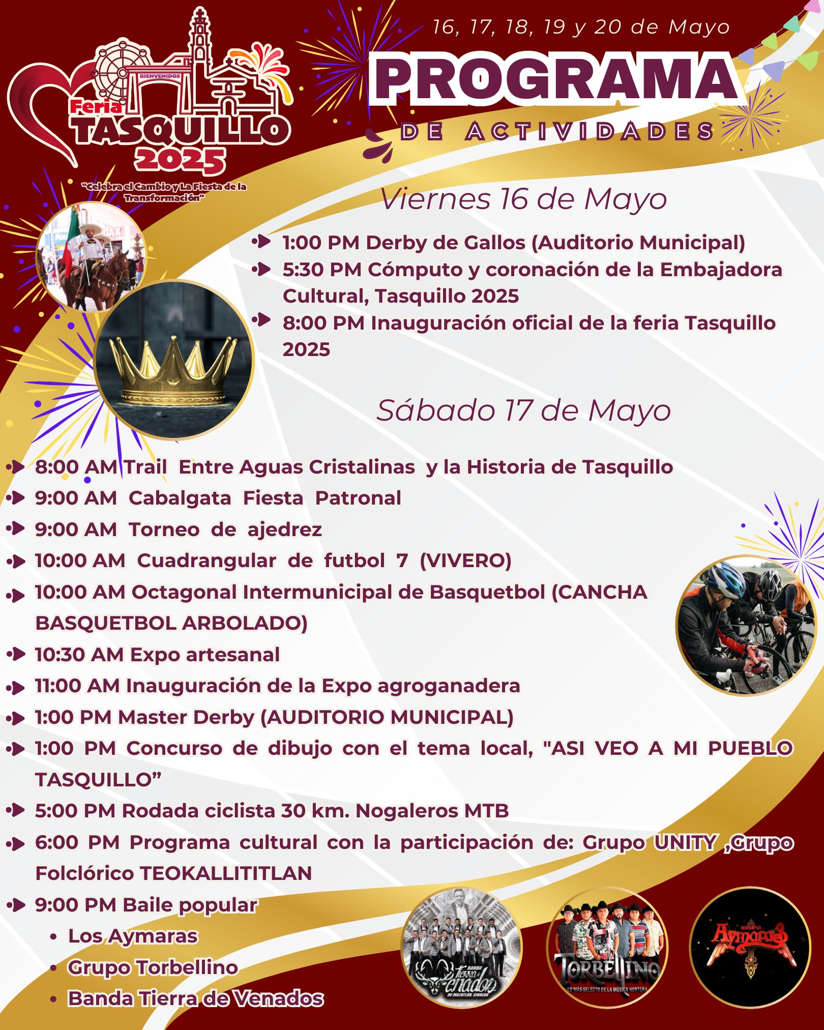 Feria Patronal Tasquillo 2025 - Programa Parte 1