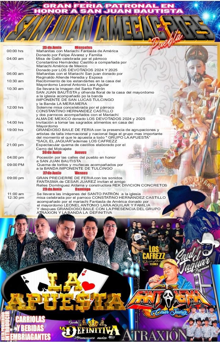 Programa Feria San Juan Amecac 2025