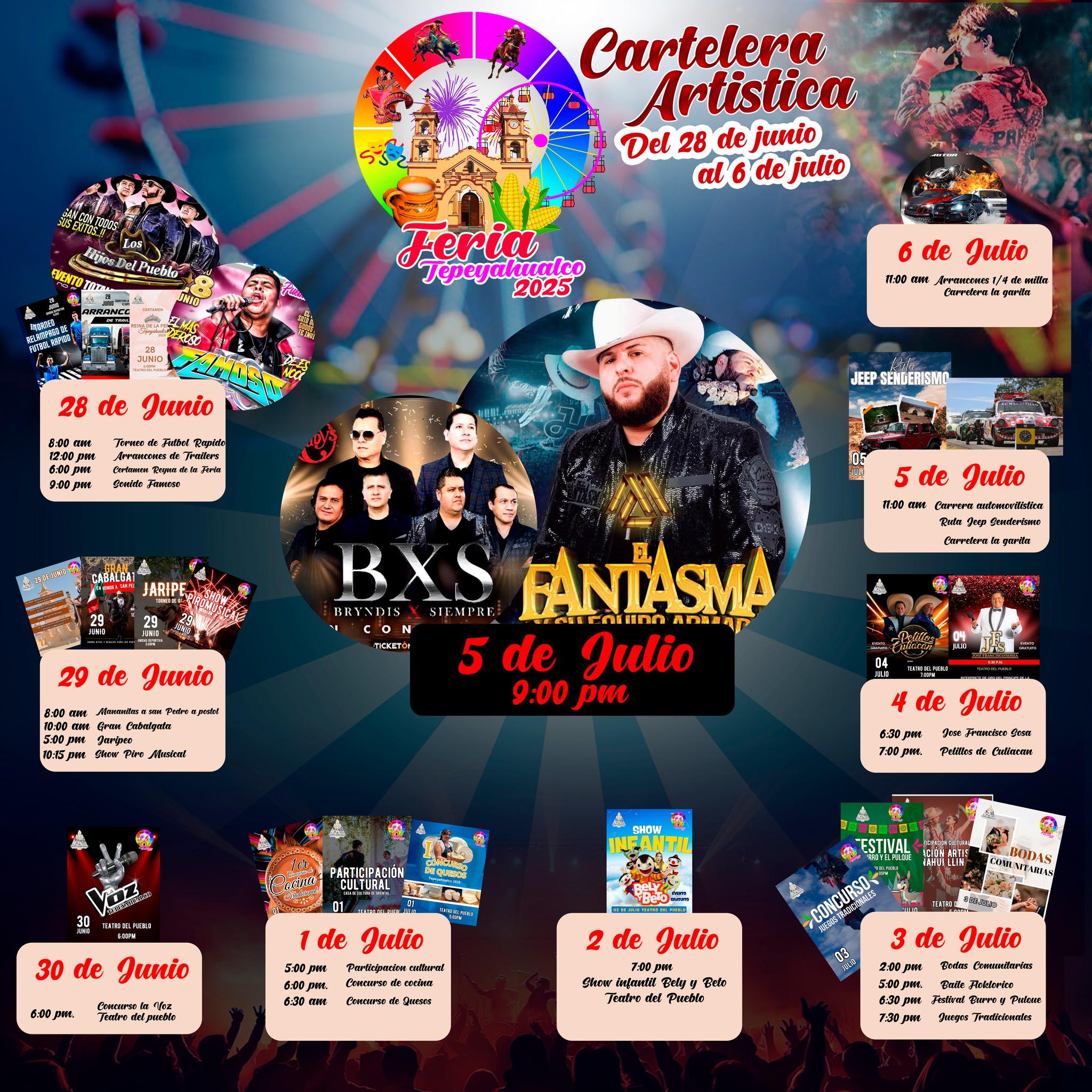 Cartelera - Feria Tepeyahualco Puebla 2025