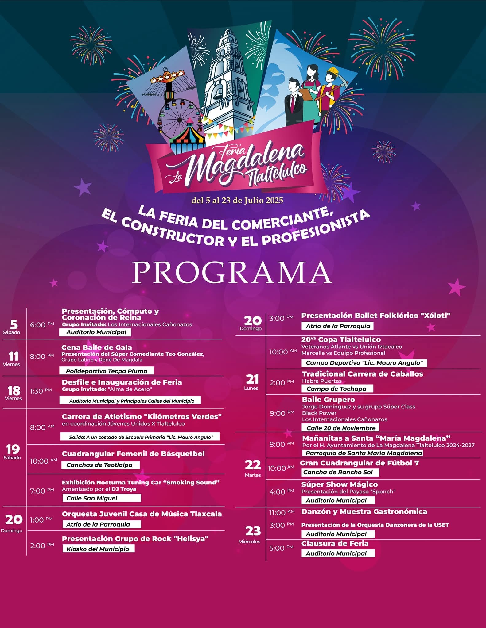 Programa Feria La Magdalena Tlaltelulco 2025