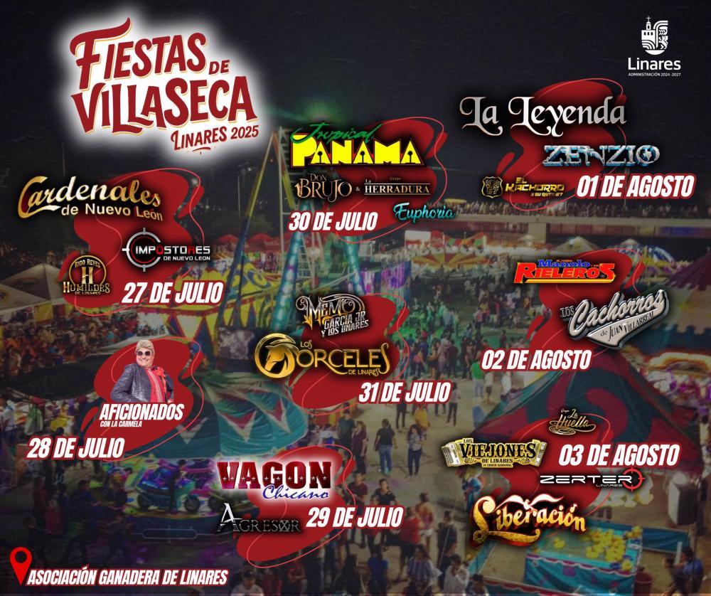 Cartelera artística - Fiestas de Villaseca Linares 2025