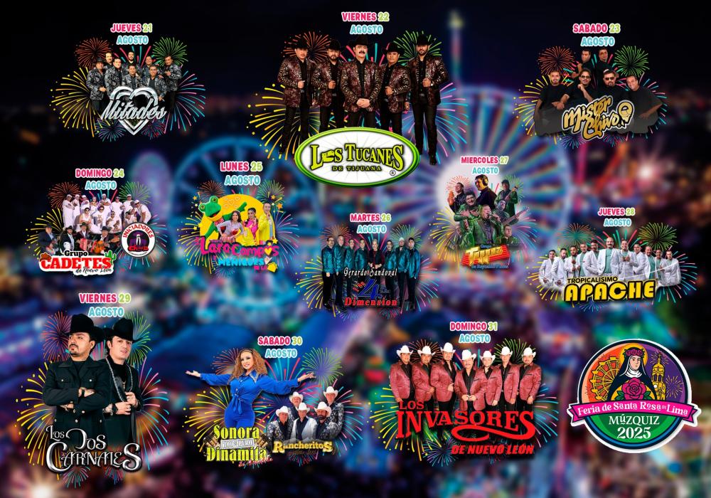 Cartelera Feria Santa Rosa de Lima, Múzquiz 2025