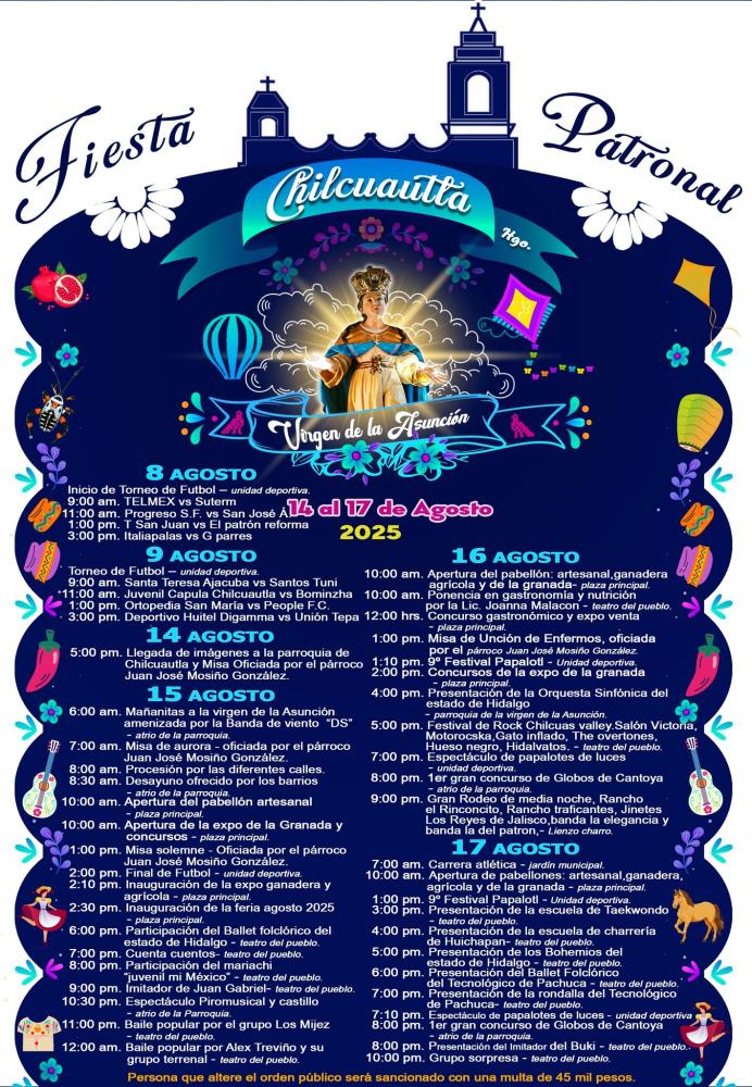 Programa Feria Patronal Chilcuautla 2025