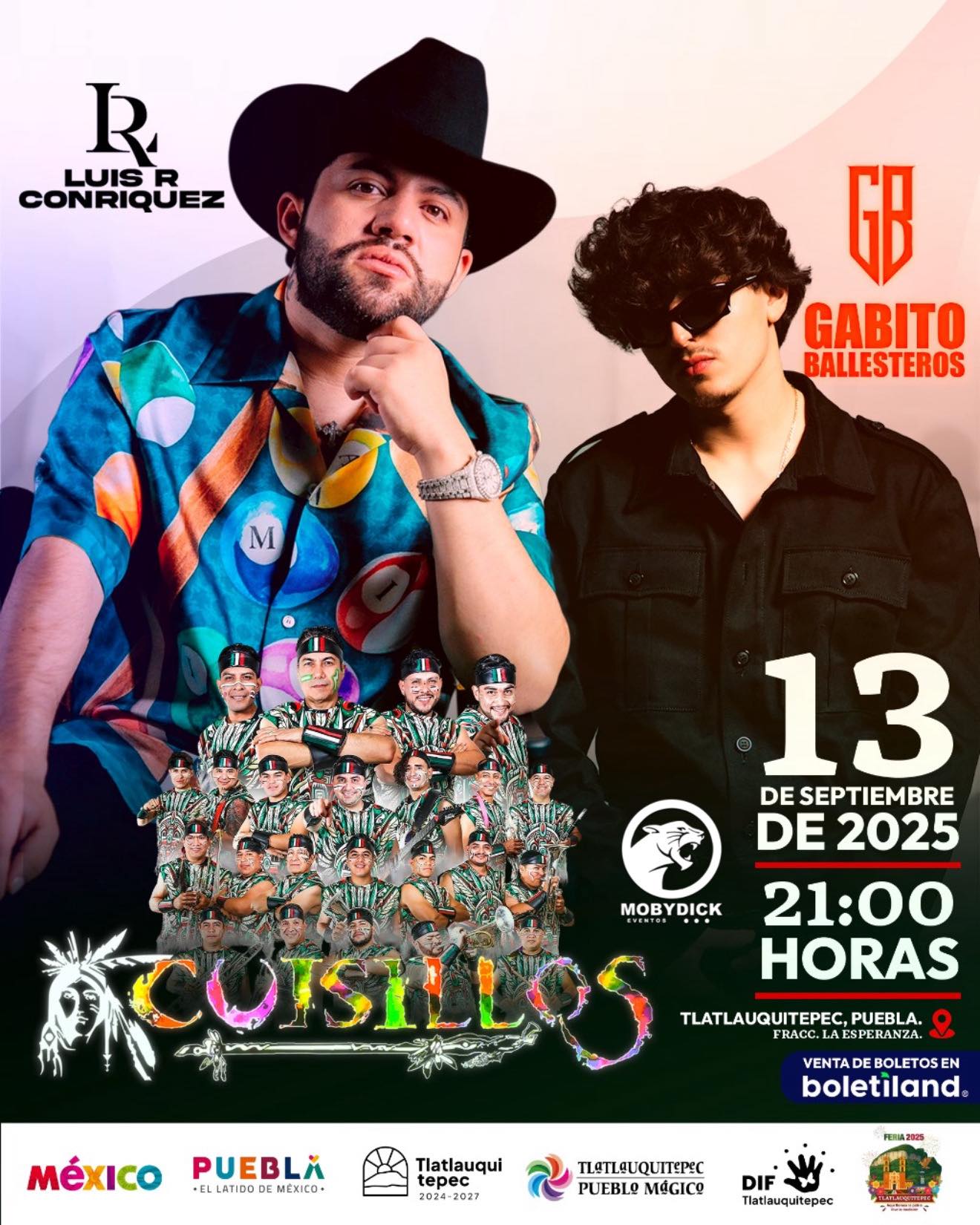 Luis R Conríquez, Gabito Ballesteros y Banda Cuisillos en la Feria Tlatlauquitepec 2025