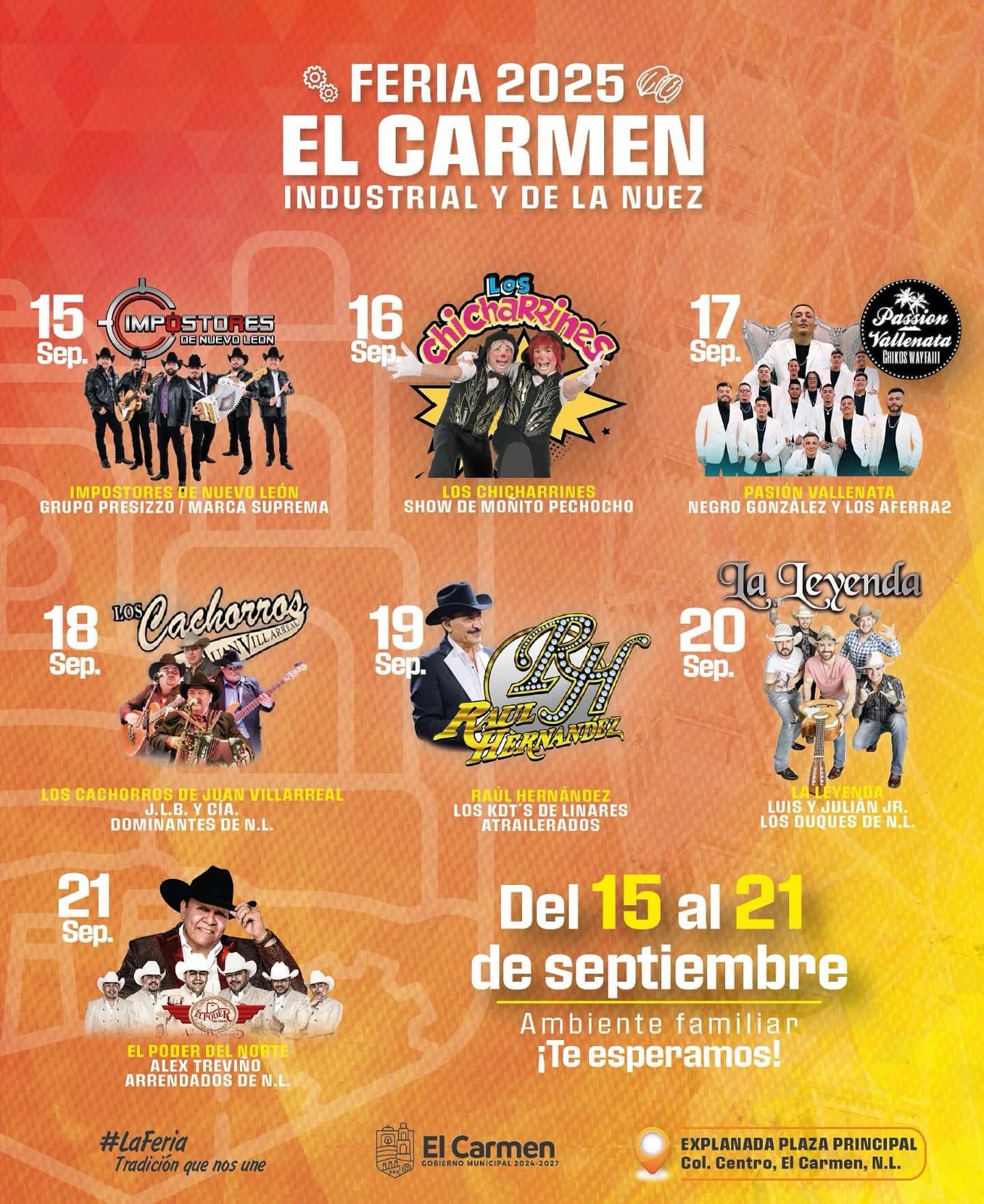 Cartelera Feria Industrial y de la Nuez El Carmen 2025 