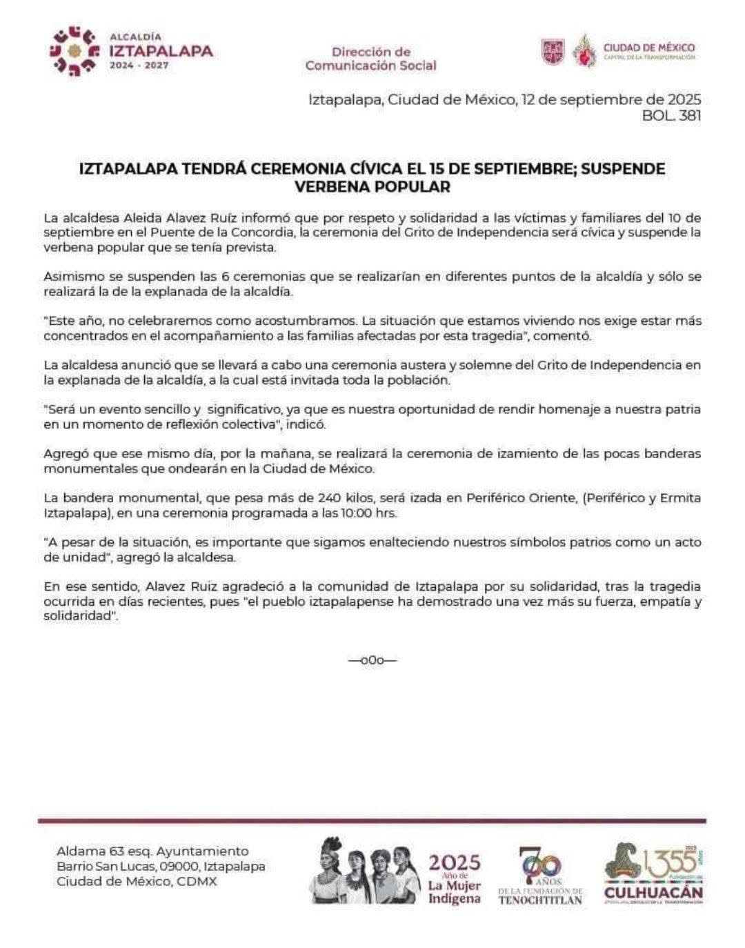 Comunicado oficial 
