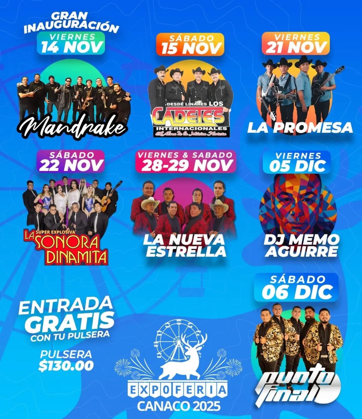 Elenco Expo Feria CANACO Mazatlán 2025