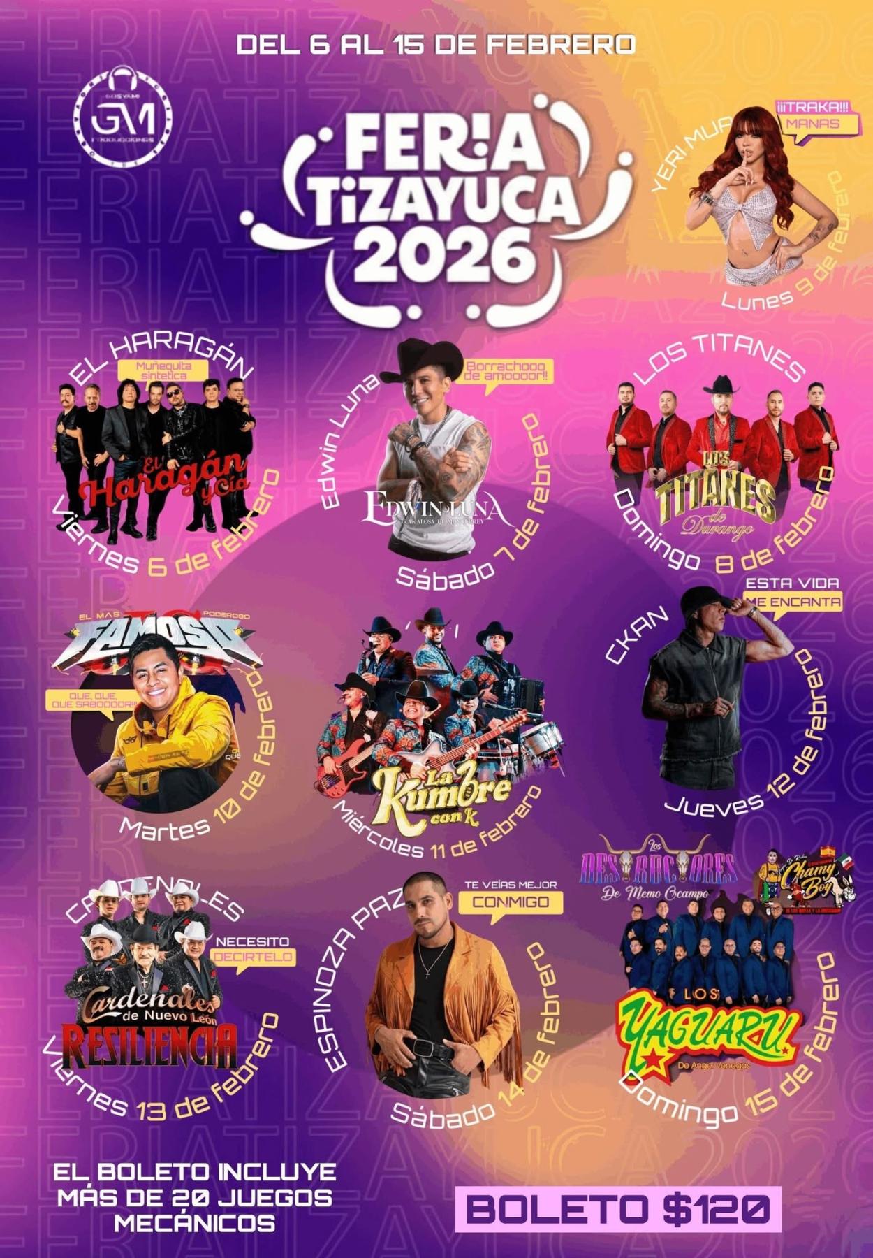 Cartelera Expo Feria Tizayuca 2026