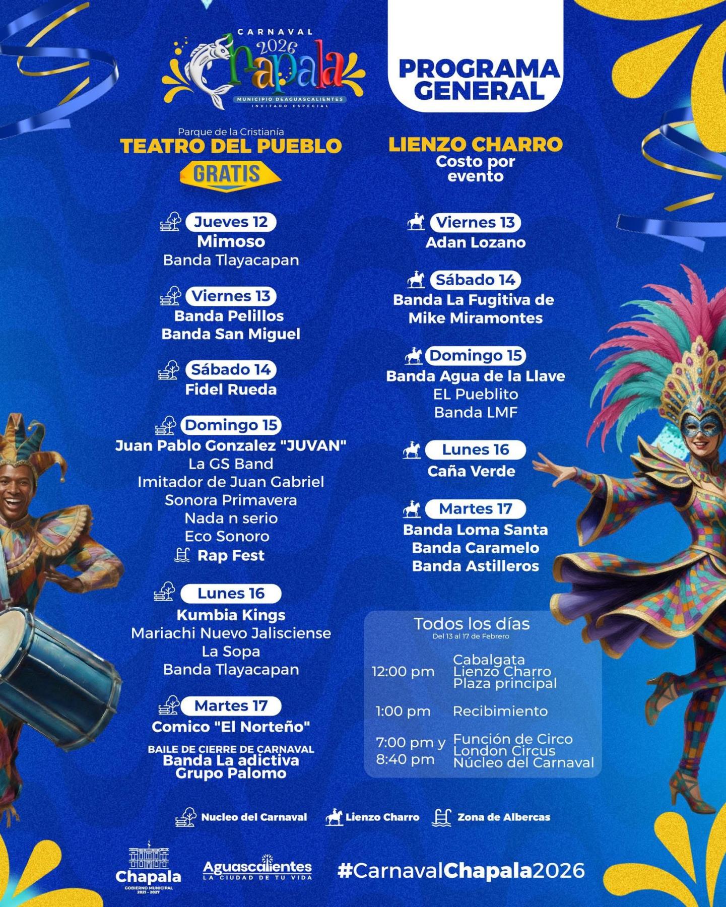 Programa completo Carnaval Chapala 2026