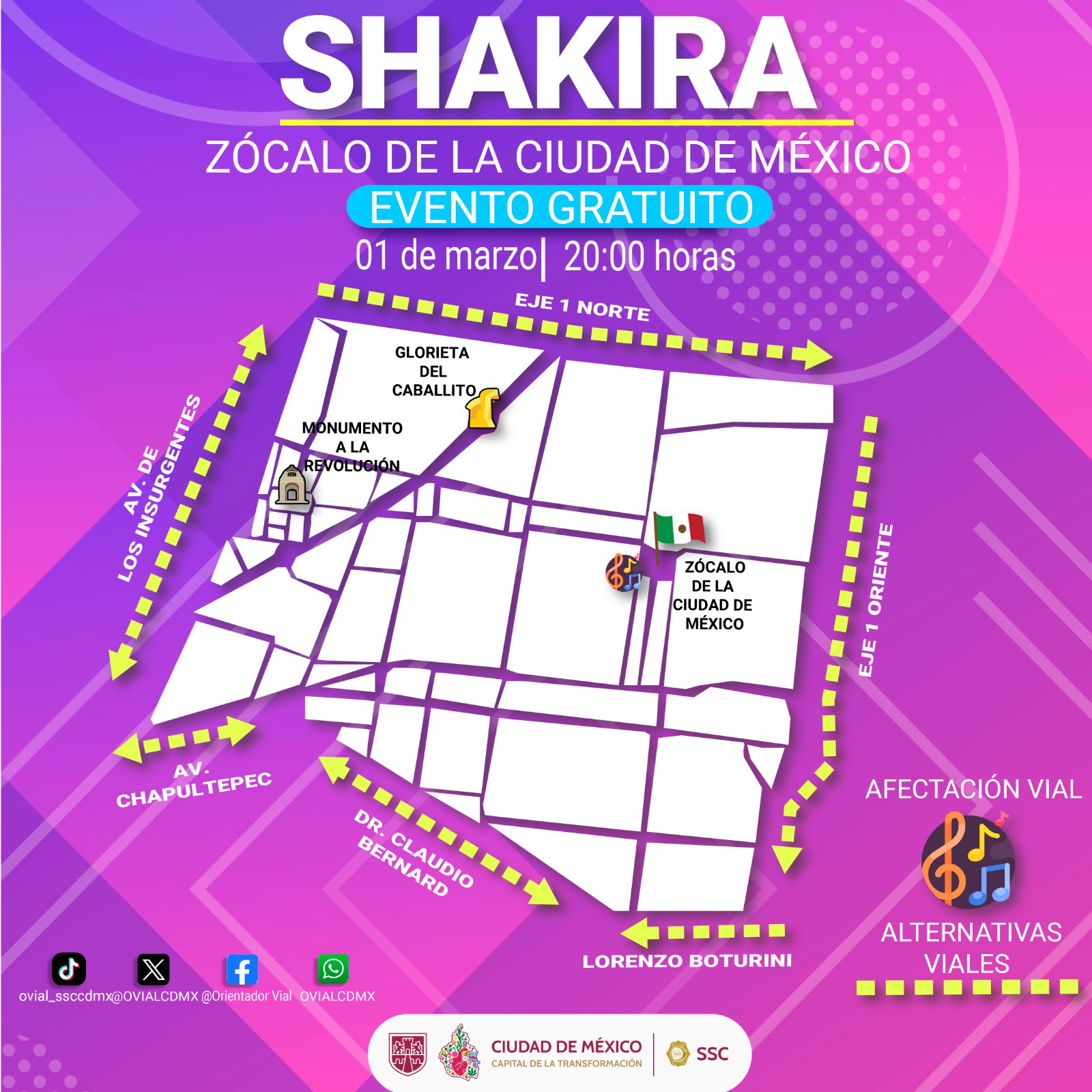 Shakira en el Zócalo, recomendaciones para este 1 de marzo