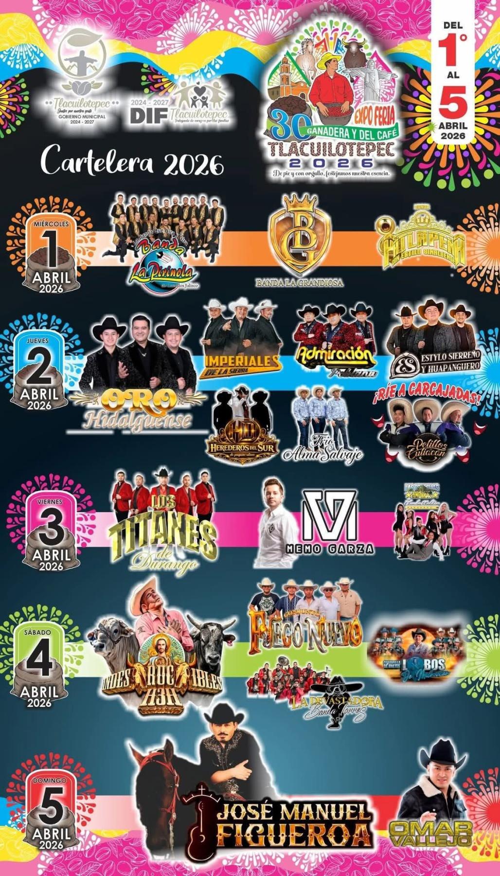Cartelera Feria Tlacuilotepec 2026