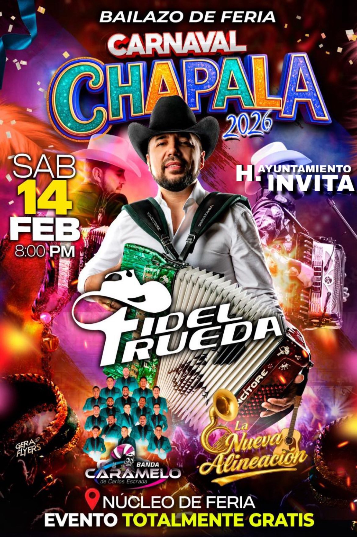 Cartelera Carnaval Chapala 2026