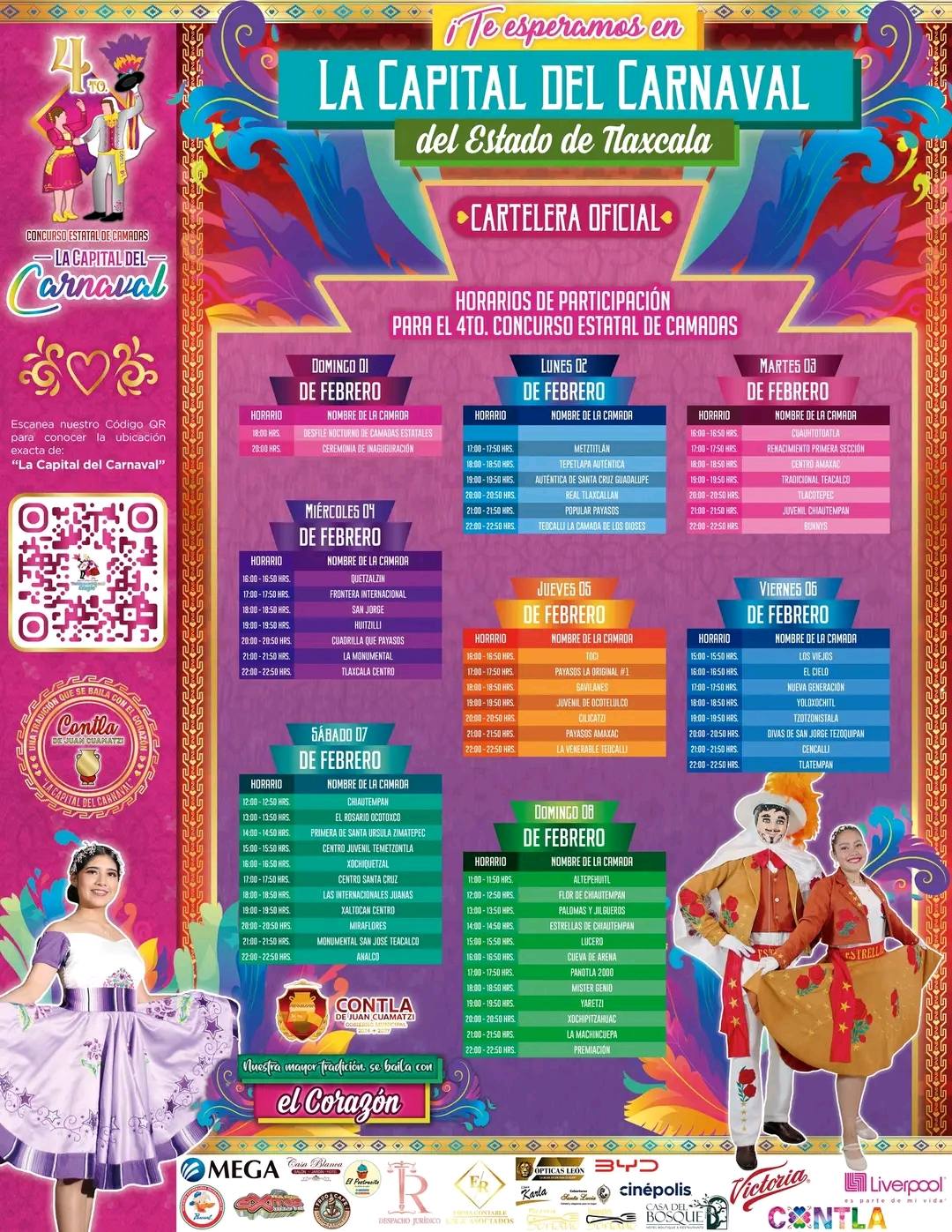 Cartelera Carnaval Contla 2026