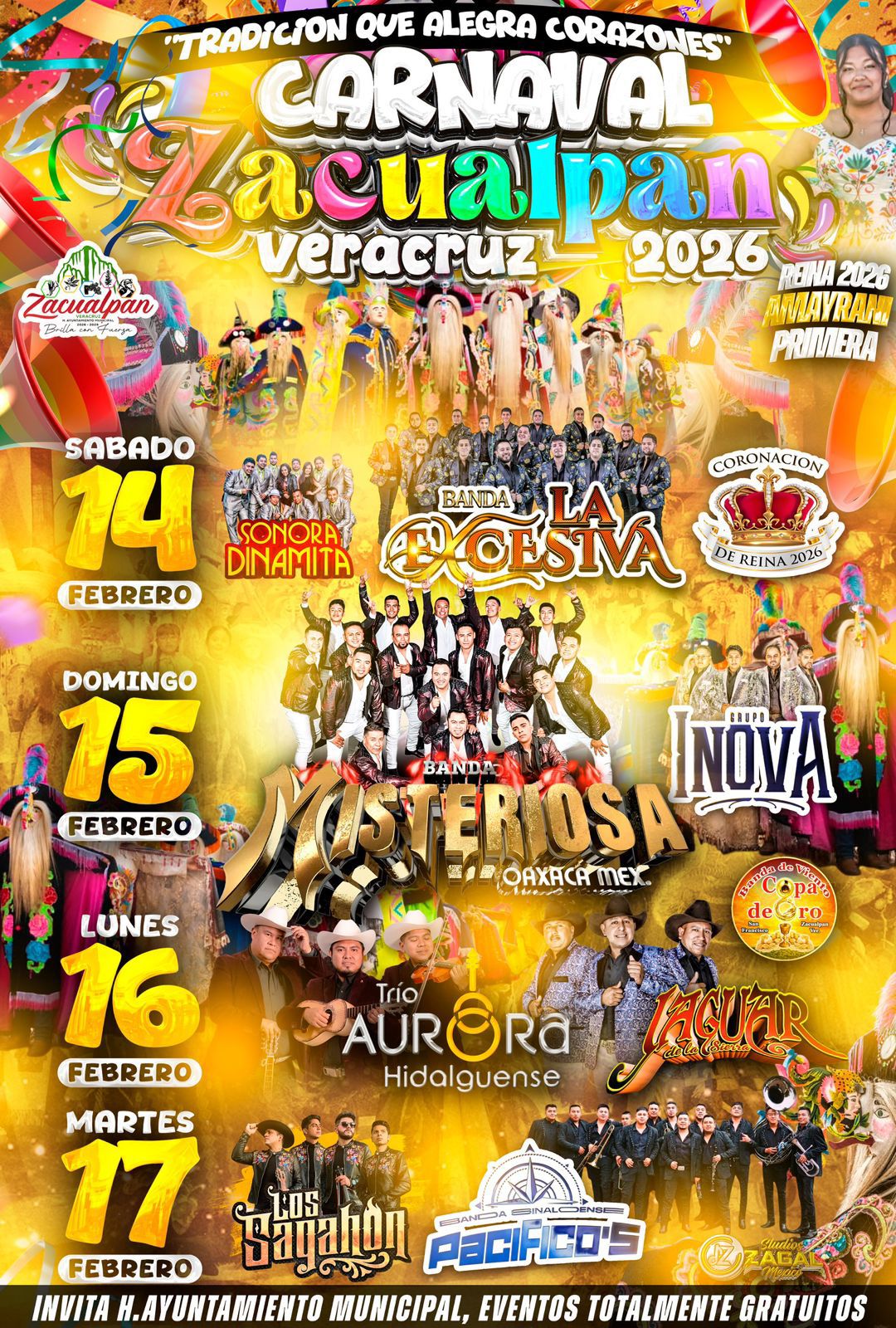 Cartelera Carnaval Zacualpan 2026