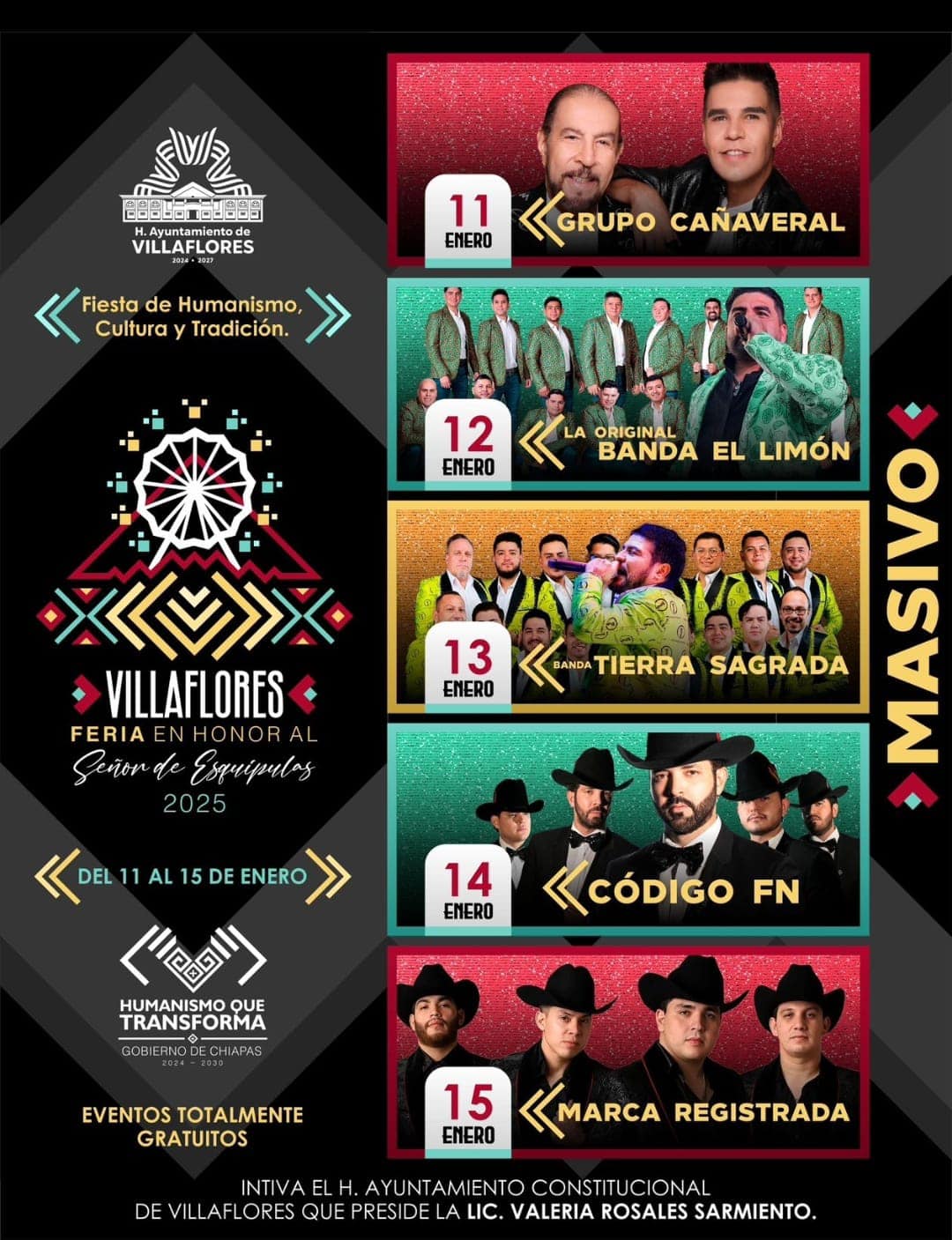 Cartelera artística Expo Feria Villaflores 2025