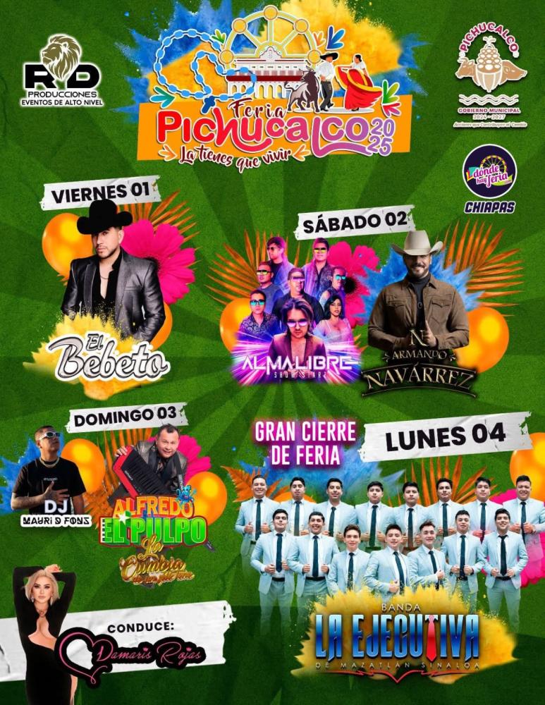 Cartelera artística -  Feria Pichucalco 2025