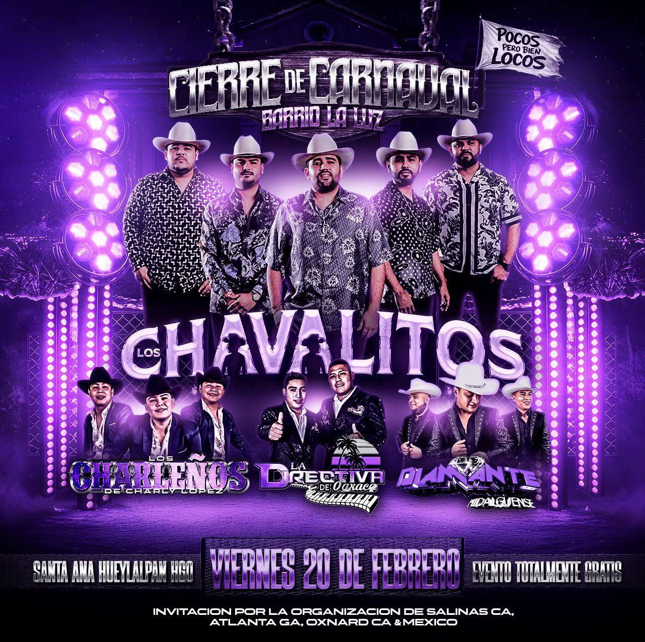 Los Chavalitos, Los Charleños, Banda La Directiva de Oaxaca, Diamante Hidalguense (Barrio La Luz)