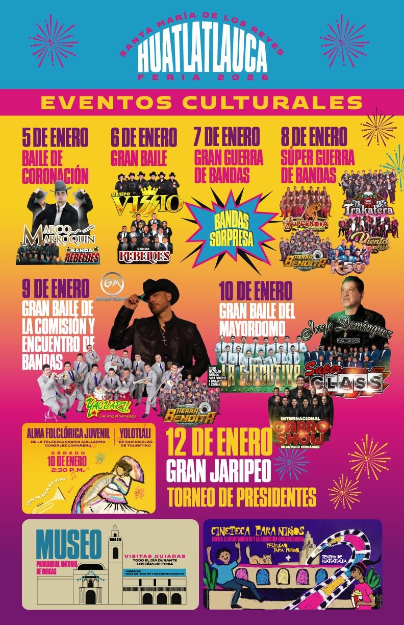  Cartelera Feria Patronal Huatlatlauca 2026