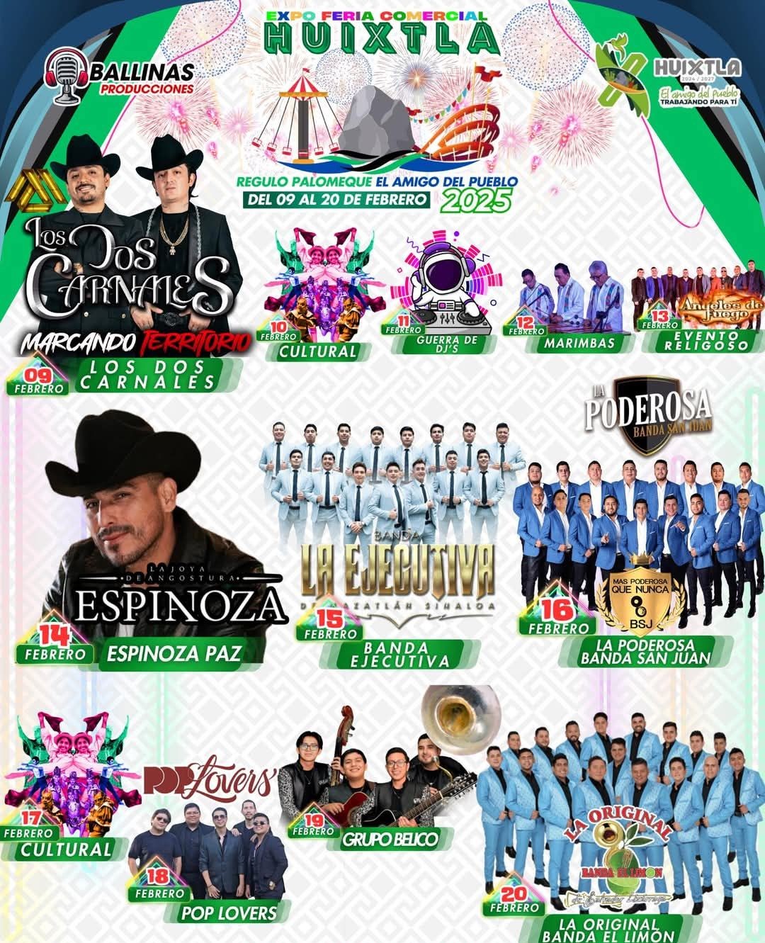 Cartelera Feria Huixtla 2025