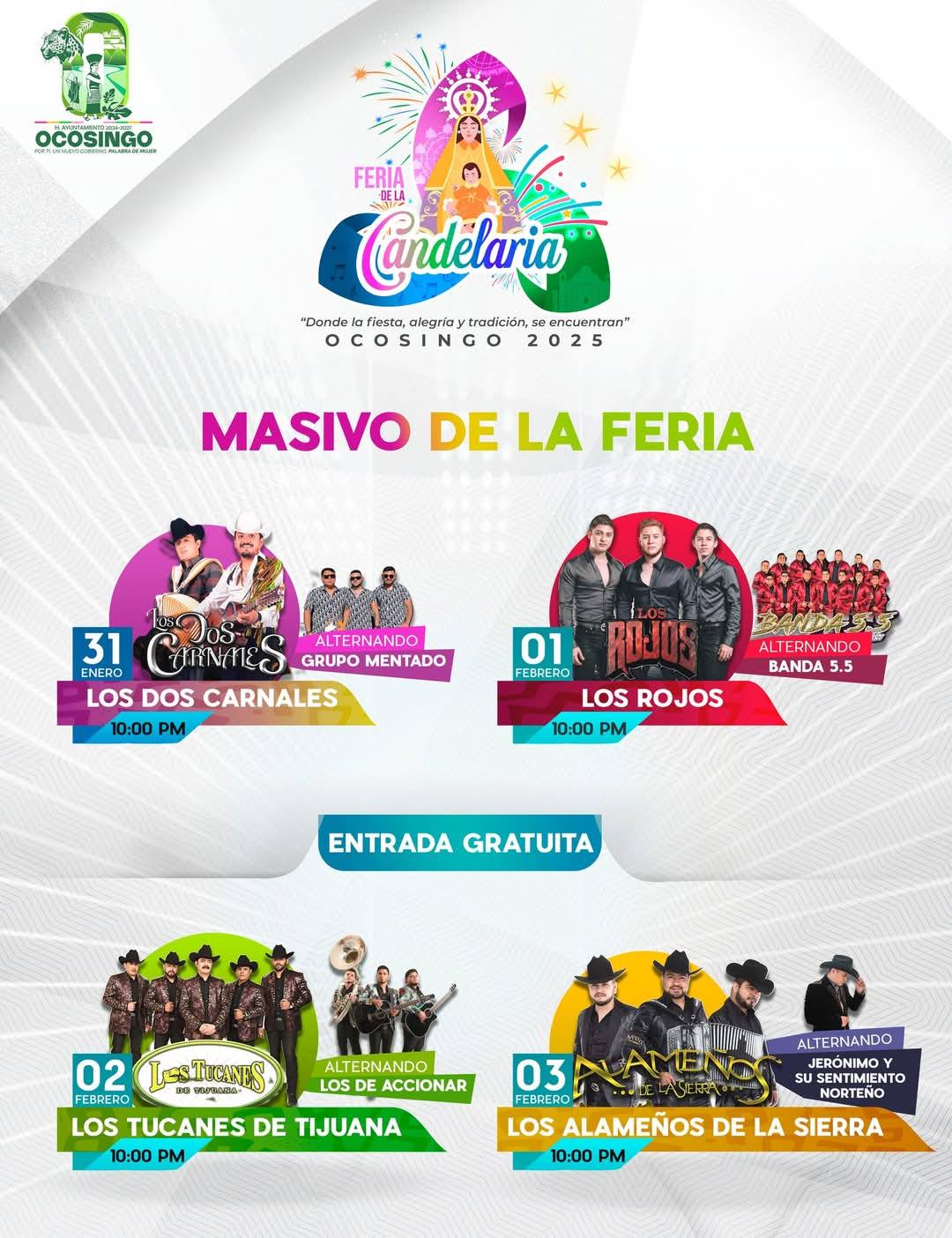 Cartelera Masivo Feria de la Candelaria Ocosingo 2025