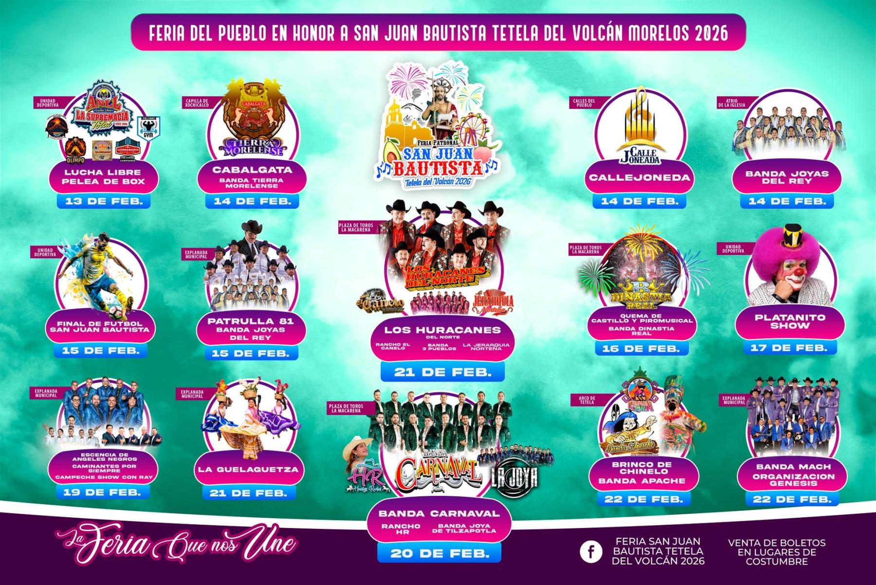 Programa Feria de San Juan Bautista Tetela del Volcán 2026