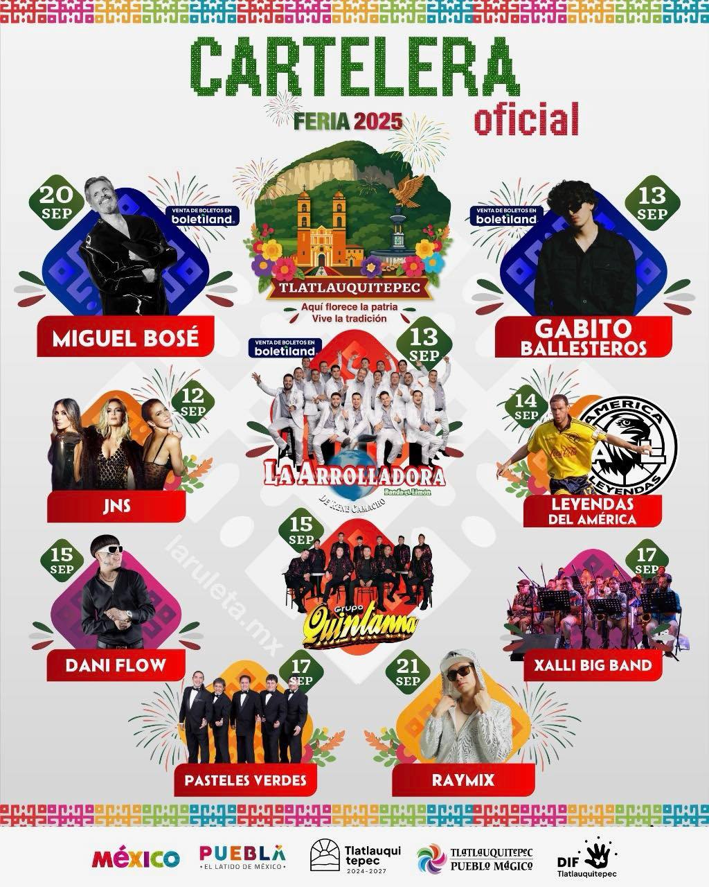 Cartelera Feria Tlatlauquitepec 2025