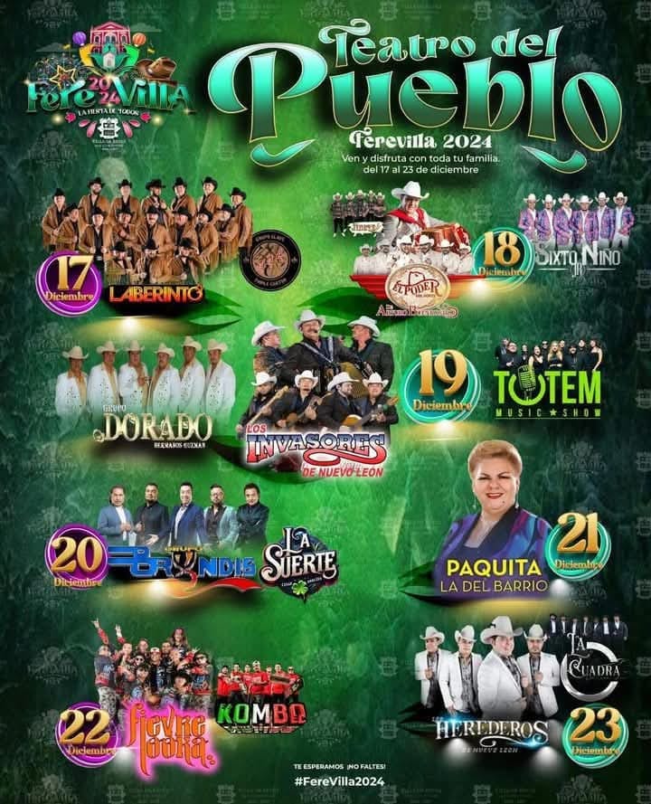 Cartelera artística Feria Regional Villa de Reyes FEREVILLA 2024
