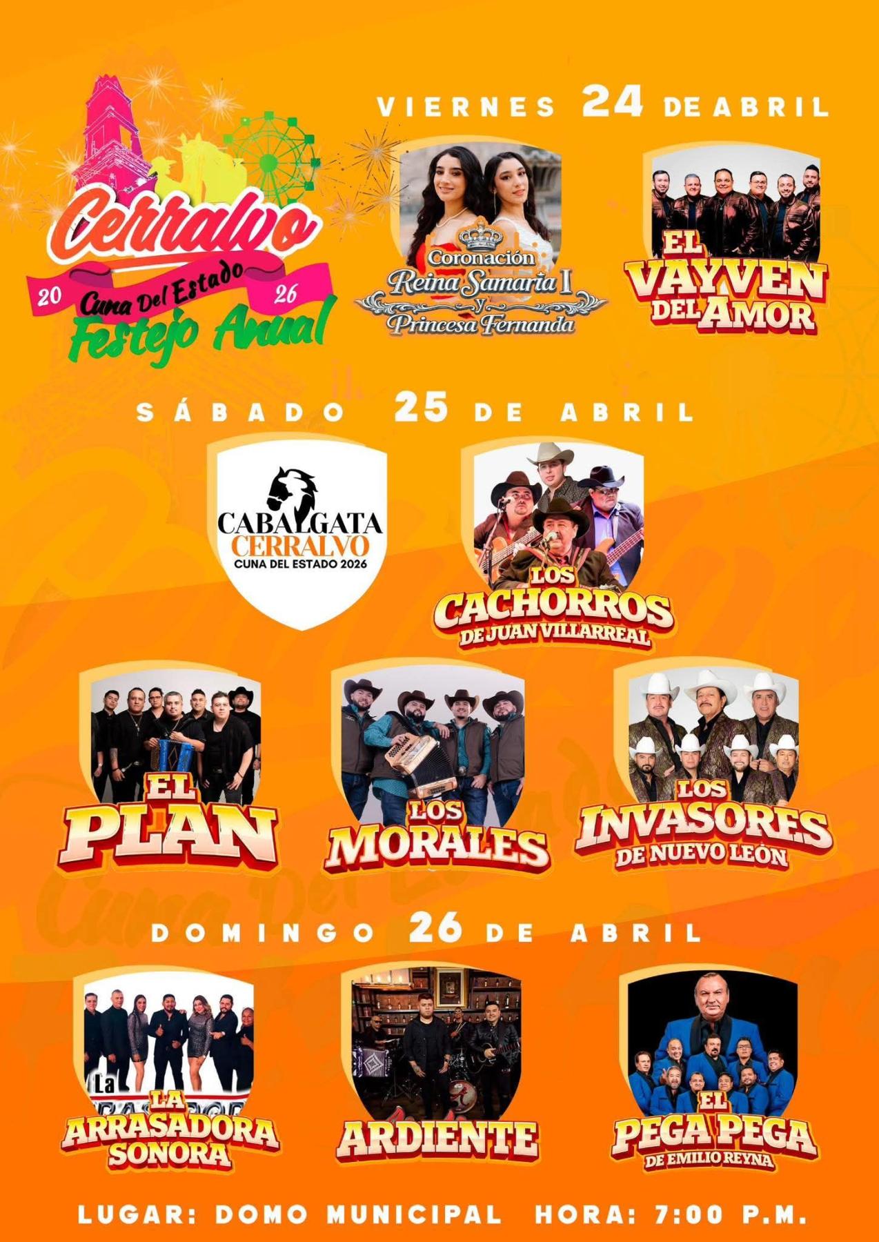 Cartelera artística Feria Cerralvo 2026