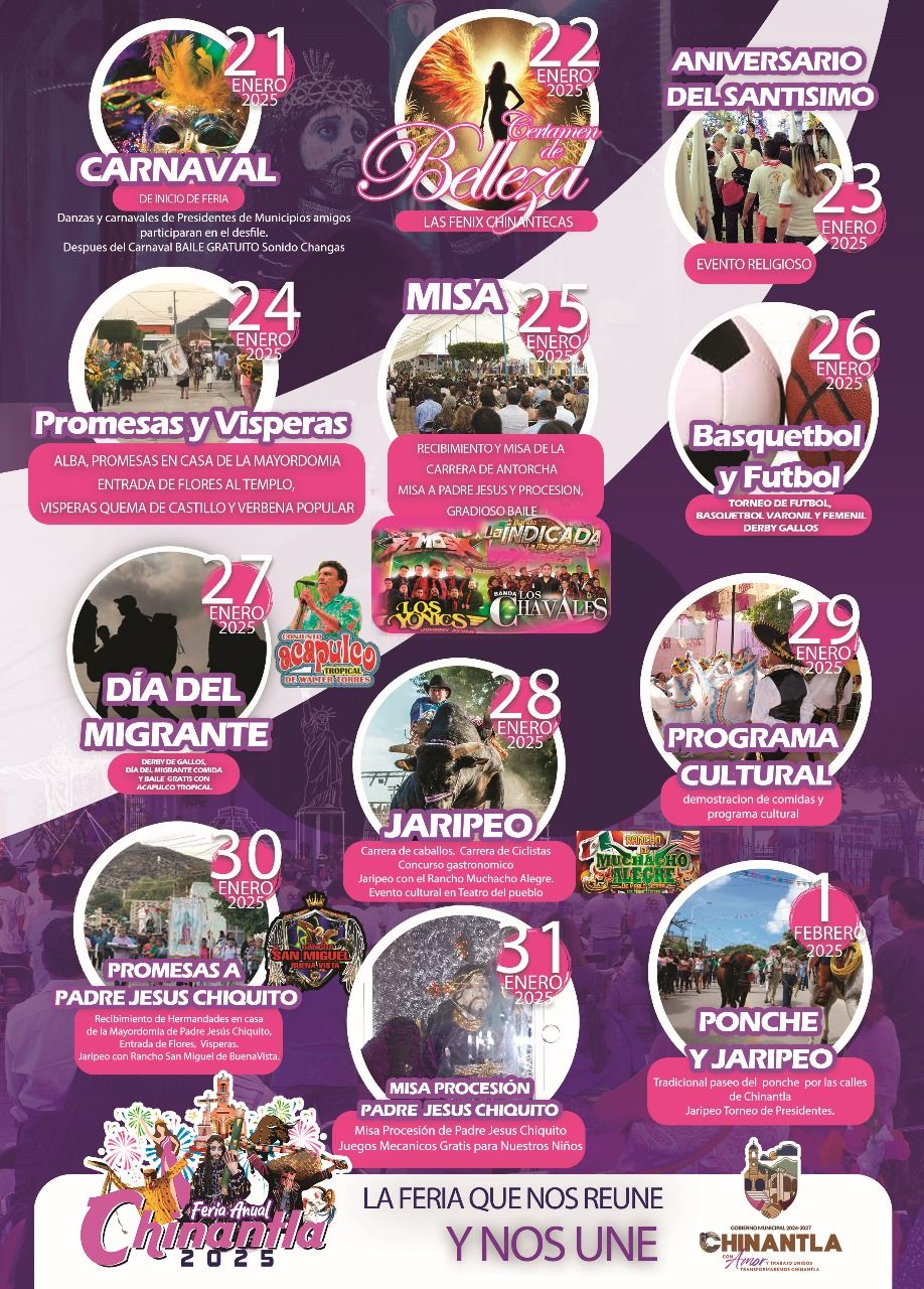 Cartelera Feria Anual Chinantla 2025