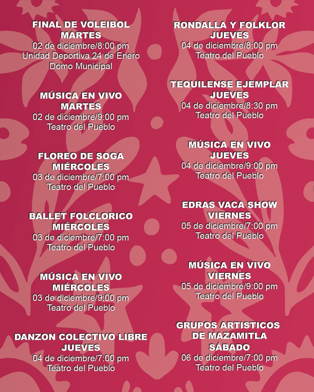 programa Feria Nacional del Tequila 2025