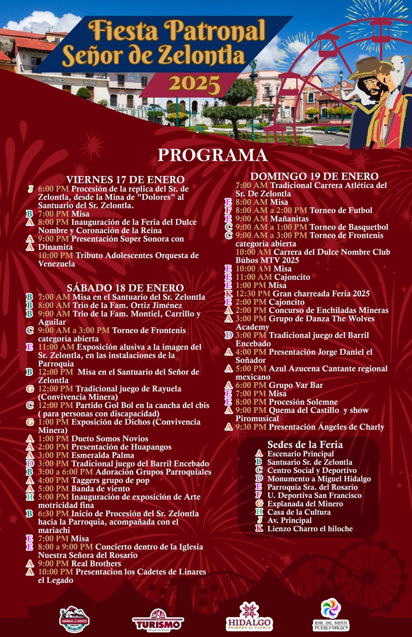 Programa Fiesta Patronal Real del Monte 2025