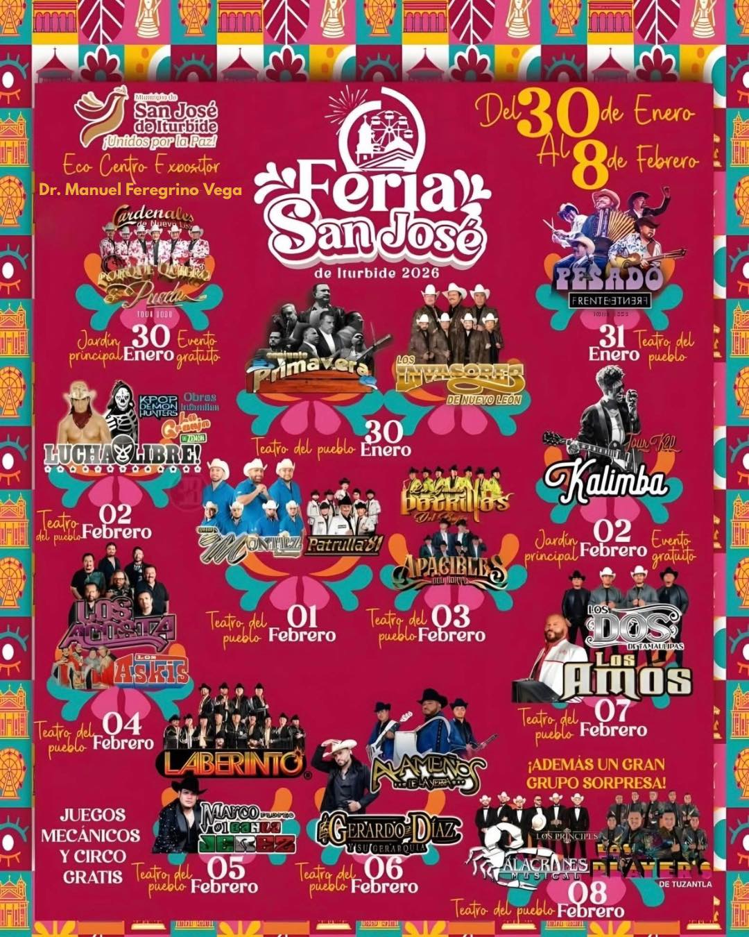 Cartelera Feria Regional San José Iturbide 2026