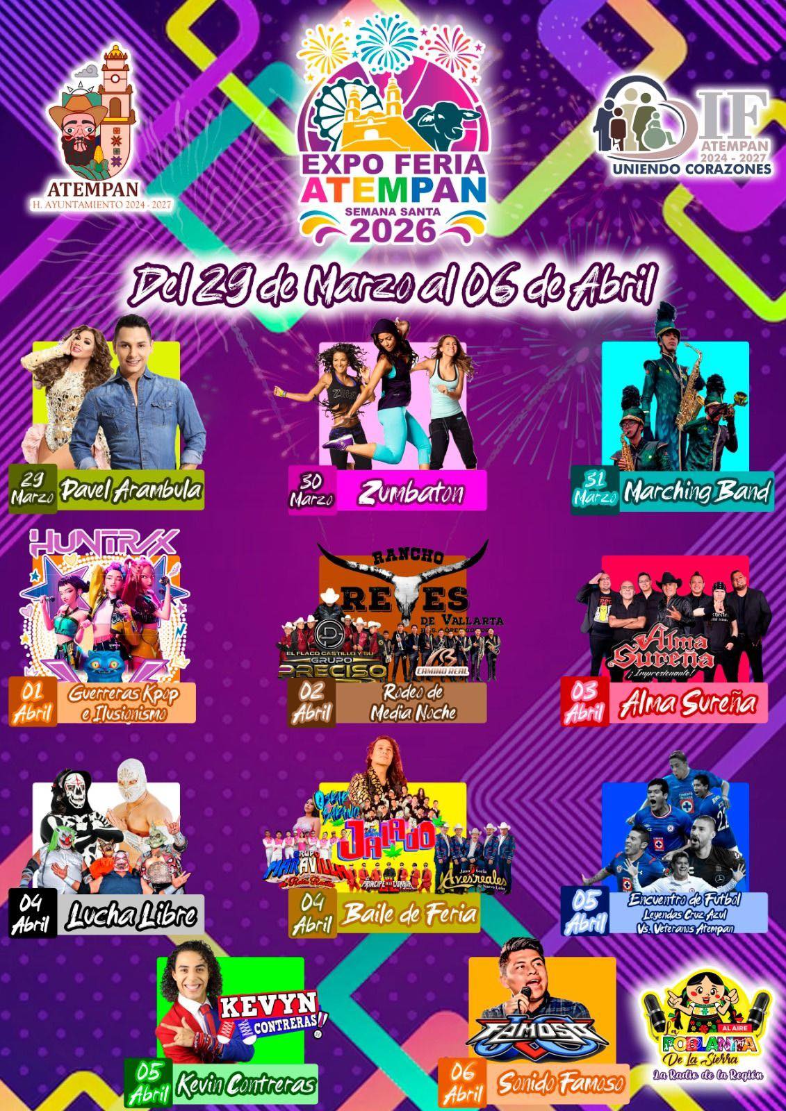Cartelera Feria de Semana Santa Atempan 2026