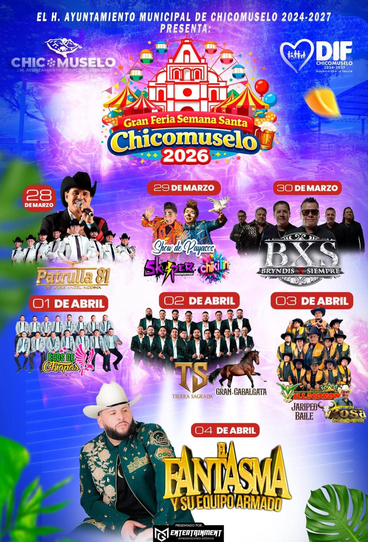 Cartelera estelar Feria de Semana Santa Chicomuselo 2026