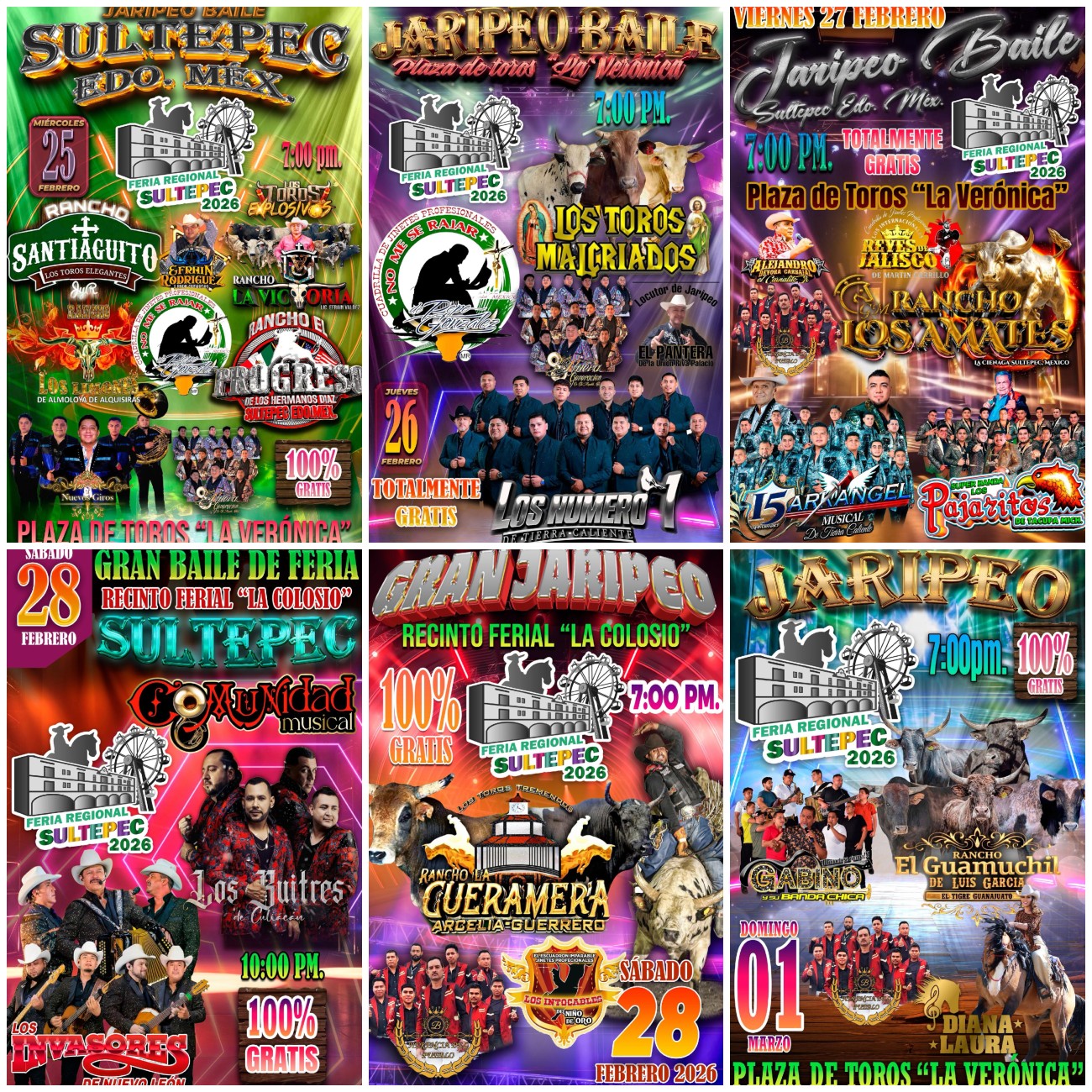 Cartelera artística Feria Regional Siltepec 2026