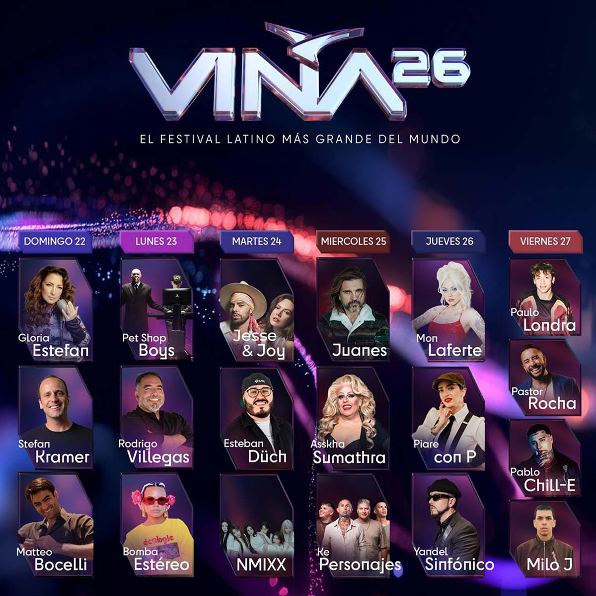 Parrilla Festival de Viña 2026
