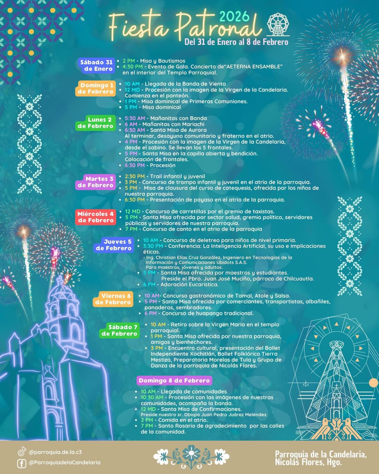 Programa Fiesta Patronal Nicolás Flores 2026