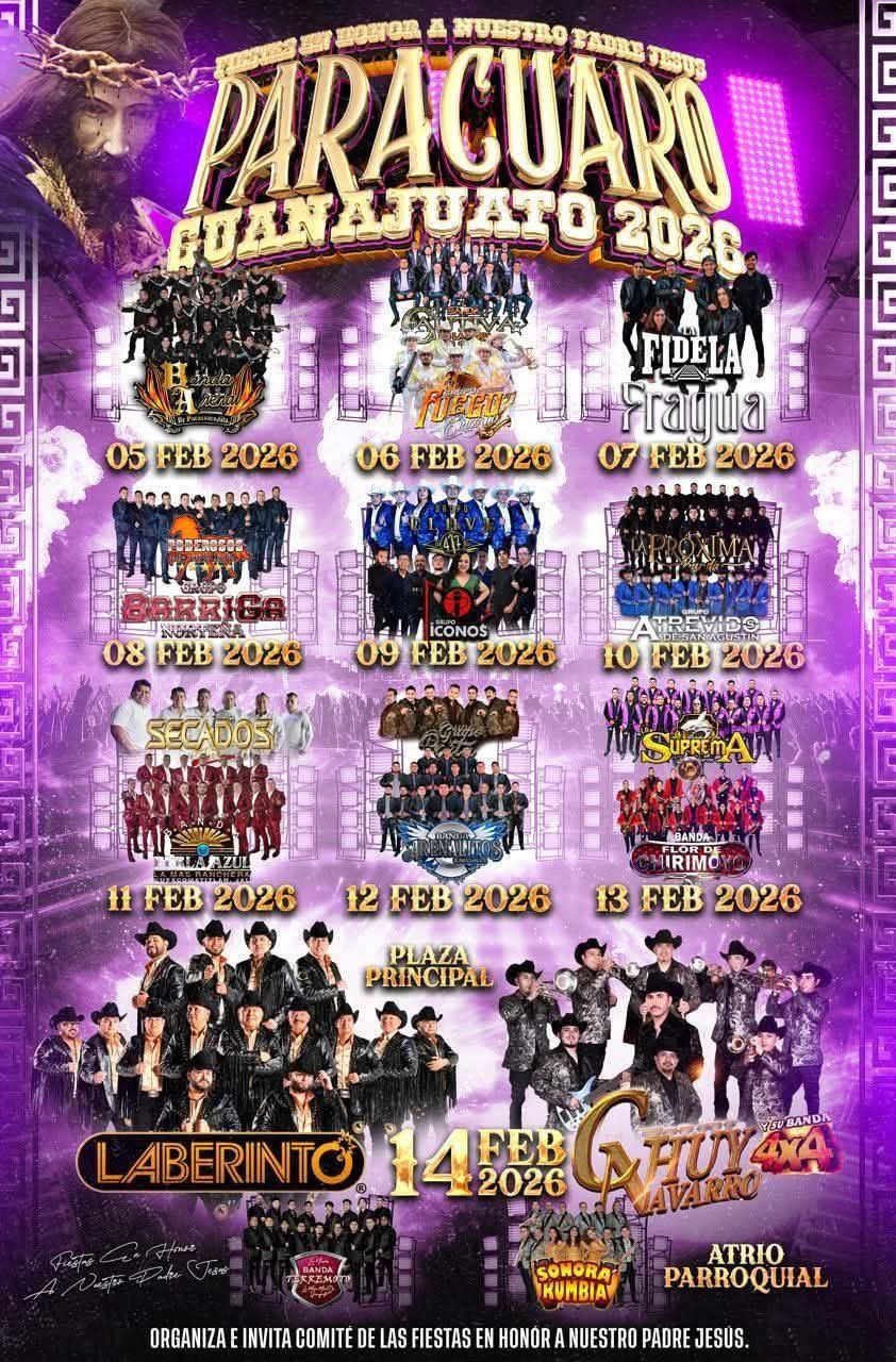 Elenco Fiestas del Padre Jesús Parácuaro 2026