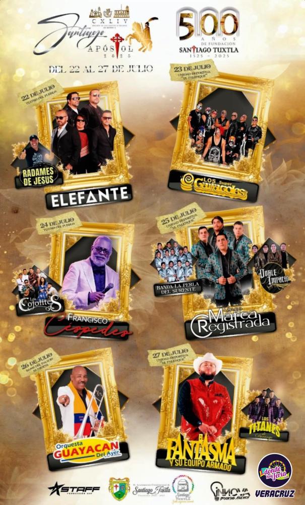 Cartelera Fiestas Titulares Santiago Tuxtla 2025