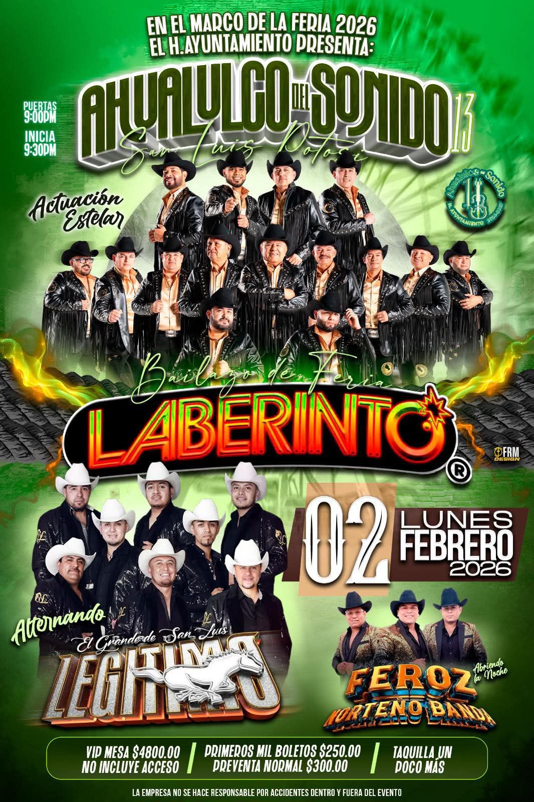 Grupo Laberinto y Grupo Legítimo en Ahualulco 2026