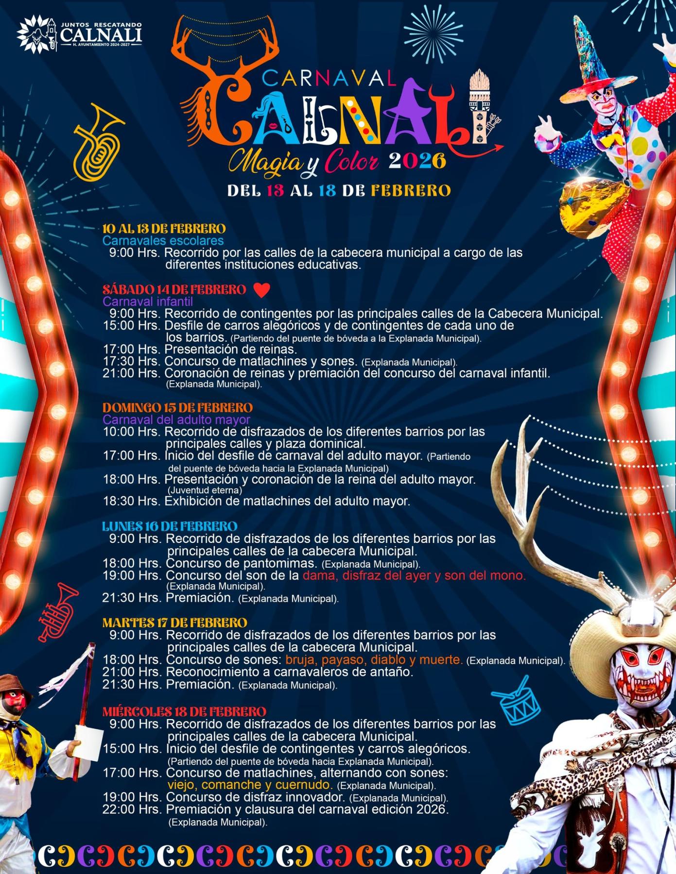 Programa completo Carnaval Calnali 2026