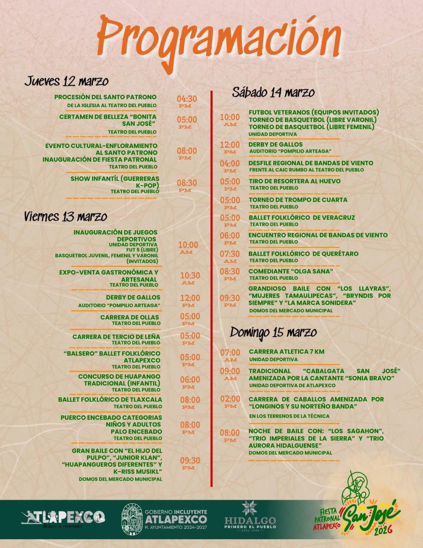 Fiesta Patronal San José Atlapexco 2026