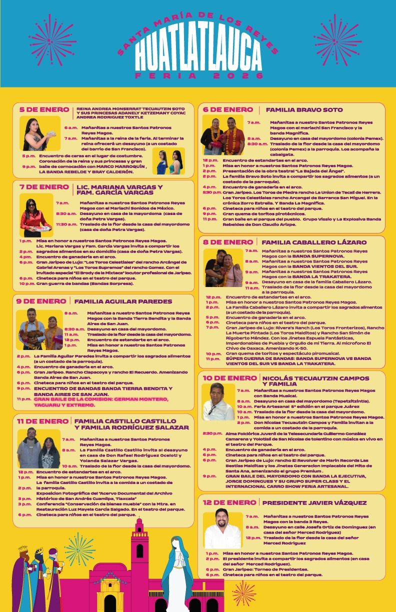 Programa de Feria Patronal Huatlatlauca 2026